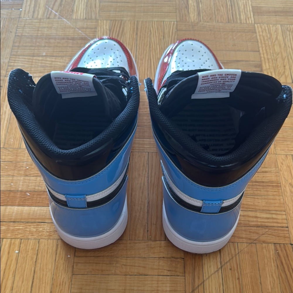 Nike High-Top Sneakers in Red, Blue, and Black